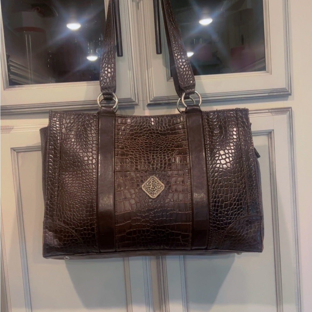 Coldwater Creek Croc-Embossed Laptop Bag